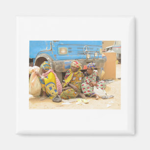 Mali-Frauen am Montag-Markt, Djenne Magnet