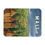 Mali Illustration Reise Kunst Vintage Magnet (Horizontal)