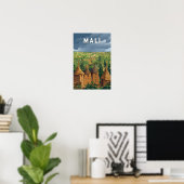 Mali Illustration Reise Kunst Vintage Poster (Heimbüro)