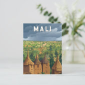 Mali Illustration Reise Kunst Vintage Postkarte (Stehend Vorderseite)