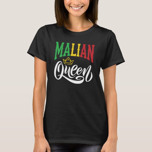 Mali-Königin Mali Mali-Mali-Flagge T-Shirt (Vorderseite)