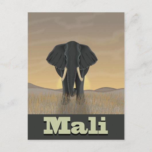 Mali Landschaft Vintage Reiseplakat Postkarte (Vorderseite)