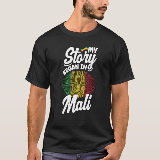 Mali Mali malische Flagge meine Geschichte begann T-Shirt (Vorderseite)