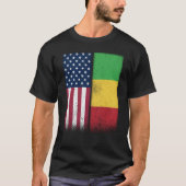 Mali Malian American Flags Proud USA Mali T-Shirt (Vorderseite)
