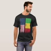 Mali Malian American Flags Proud USA Mali T-Shirt (Vorne ganz)