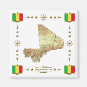 Mali Map + Flags Magnet (Vorne)