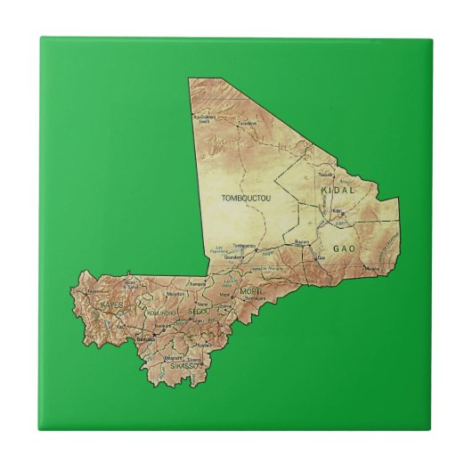 Mali Map Tile Fliese (Vorderseite)