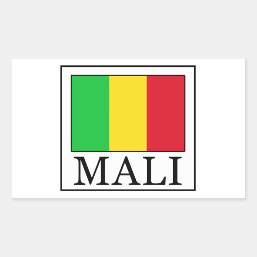 Mali Rechteckiger Aufkleber (Vorderseite)