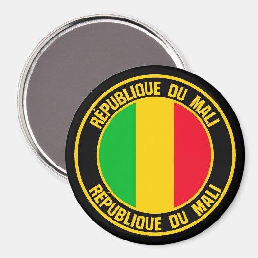 Mali Round Emblem Magnet (Vorderseite/Rückseite)