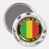 Mali Round Emblem Magnet (Vorderseite/Rückseite)
