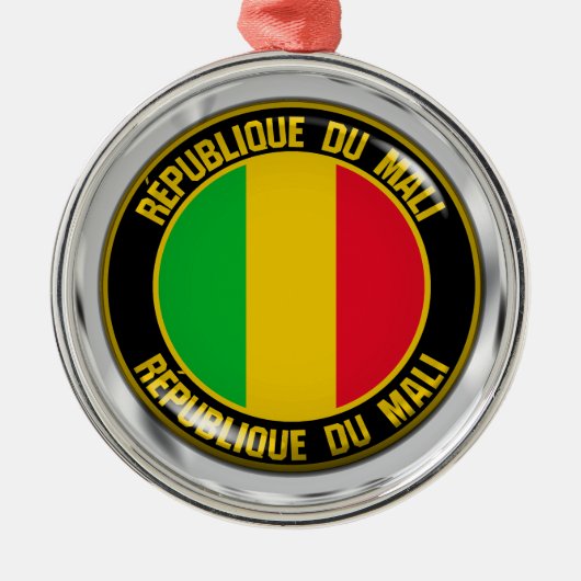 Mali Round Emblem Ornament Aus Metall (Vorne)