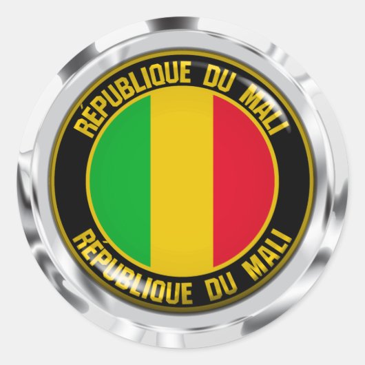 Mali Round Emblem Runder Aufkleber (Vorderseite)