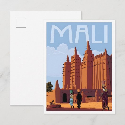 Mali Vintage Reise Postkarte (Vorne/Hinten)