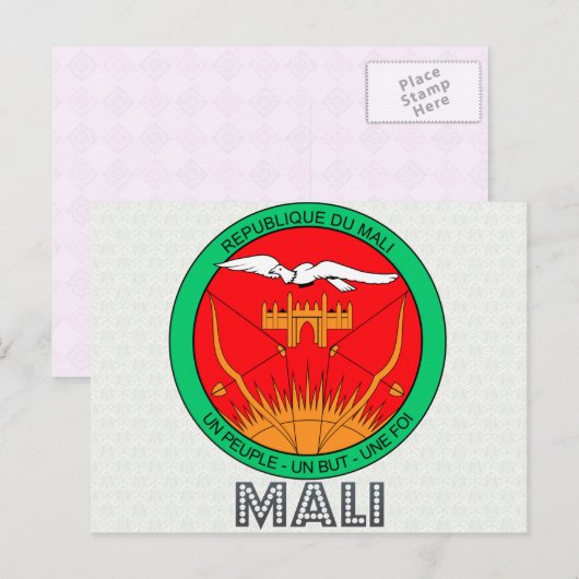 Mali-Wappen Postkarte (Vorne/Hinten)