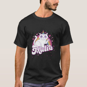 Malia Adorable Name mit schönem Caticorn T-Shirt