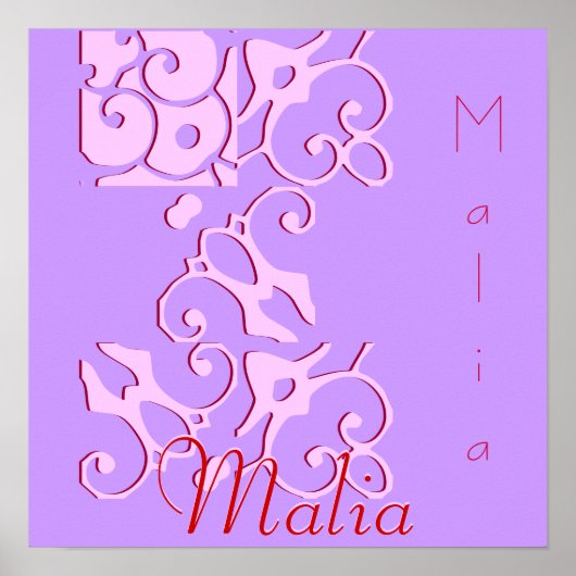 Malia Designer Name Poster (Vorne)