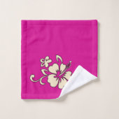 Malia Hawaiian Hibiskus Floral Coordinate - Magent Badhandtuch Set (Waschlappen)