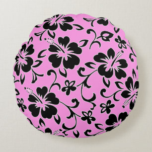 Malia Hibiscus Hawaiian Pareau Druck Rundes Kissen