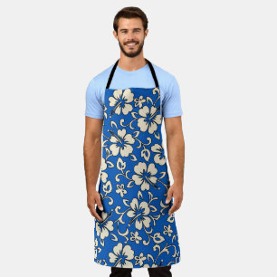 Malia Hibiscus Hawaiian Royal und Creme Schürze