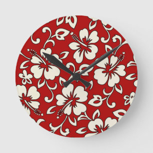 Malia Hibiscus Hawaiianische Wanduhren