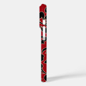 Malia Hibiskus Hawaiian Floral Red und Black Case-Mate iPhone Hülle (Rückseite / Links)