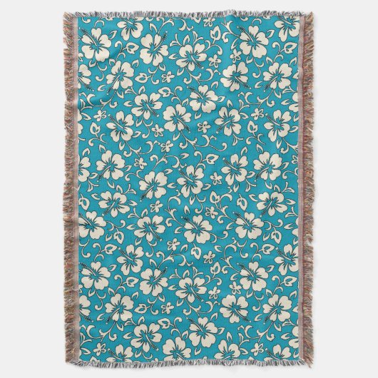 Malia Hibiskus Hawaiian Floral Throw Blanket Decke (Vorderseite Vertikal)