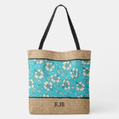 Malia Hibiskus Hawaiian Monogram Beach Bag Tasche (Rückseite)