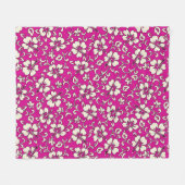 Malia Hibiskus Hawaiian Pareau Print Fleecedecke (Vorderseite (Horizontal))