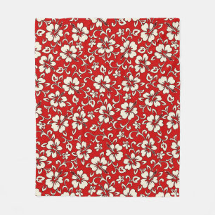 Malia Hibiskus Hawaiian Pareau Print Fleecedecke