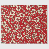 Malia Hibiskus Hawaiian Pareau Print Geschenkpapier (Flach)