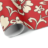 Malia Hibiskus Hawaiian Pareau Print Geschenkpapier (Rolleneckpunkt)