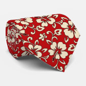Malia Hibiskus Hawaiian Pareau Print Krawatte (Gerollt)