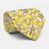 Malia Hibiskus Hawaiian Pareau Print Krawatte (Gerollt)