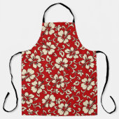 Malia Hibiskus Hawaiian Red und Creme Schürze (Vorderseite)