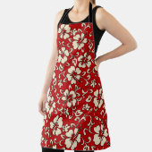 Malia Hibiskus Hawaiian Red und Creme Schürze (InSitu)