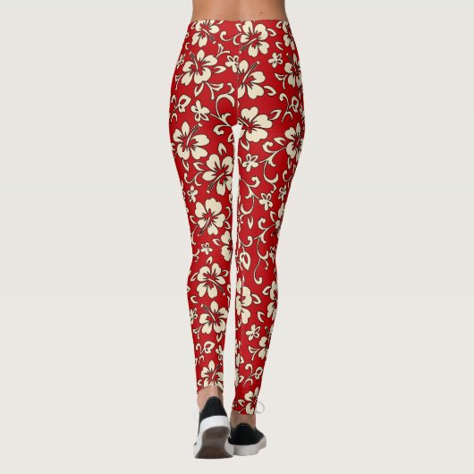 Malia Hibiskus Hawaiian Tropical Floral Leggings (Rückseite)