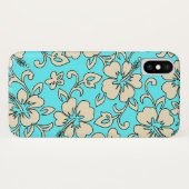 Malia Hibiskus-hawaiische Blumenaqua-Creme Case-Mate iPhone Hülle (Rückseite (Horizontal))