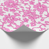 Malia Hibiskus hawaiischer Pareau Druck Geschenkpapier (Ecke)