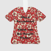 Malia Hibiskus-hawaiisches Vintages Aloha Shirt Ornament (Rückseite)