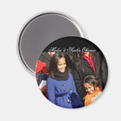 Malia & Sasha Obama Magnet (Vorderseite/Rückseite)