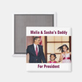 Malia & Sasha Obama Magnet (Vorderseite/Rückseite)