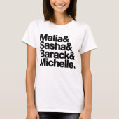 Malia u. Sasha u. Barack u. Michelle T-Shirt (Vorderseite)