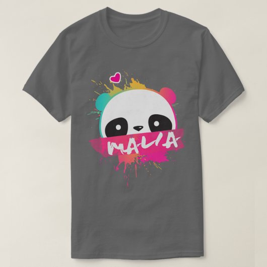 MALIABeautiful Mädchenname mit bezauberndem Panda T-Shirt (Design vorne)