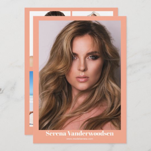 Malibu 5 Modelling Comp Card | beidseitig Einladung (Vorne/Hinten)