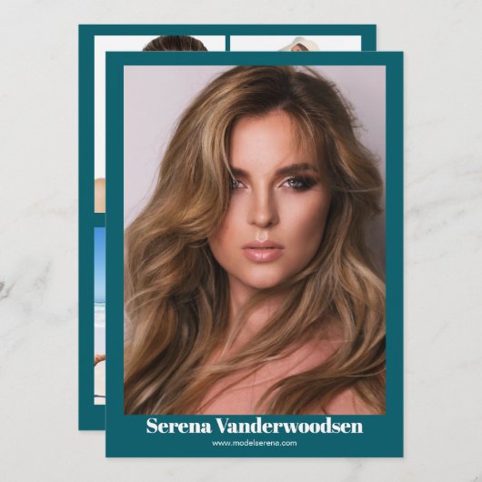 Malibu 5 Modelling Comp Card | beidseitig Einladung (Vorne/Hinten)