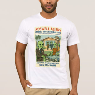Malibu Beach Bungalows Roswell Außerirdischen Retr T-Shirt