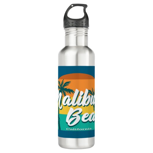 Malibu Beach California Edelstahlflasche (Vorderseite)