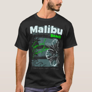 Malibu Beach California Novelty Graphic T-Shirts &