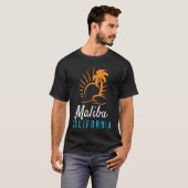 Malibu Beach California Sunset Retro Palm Trees T-Shirt (Vorne ganz)