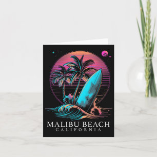 Malibu Beach California Surf Board Vintag Surfen Karte